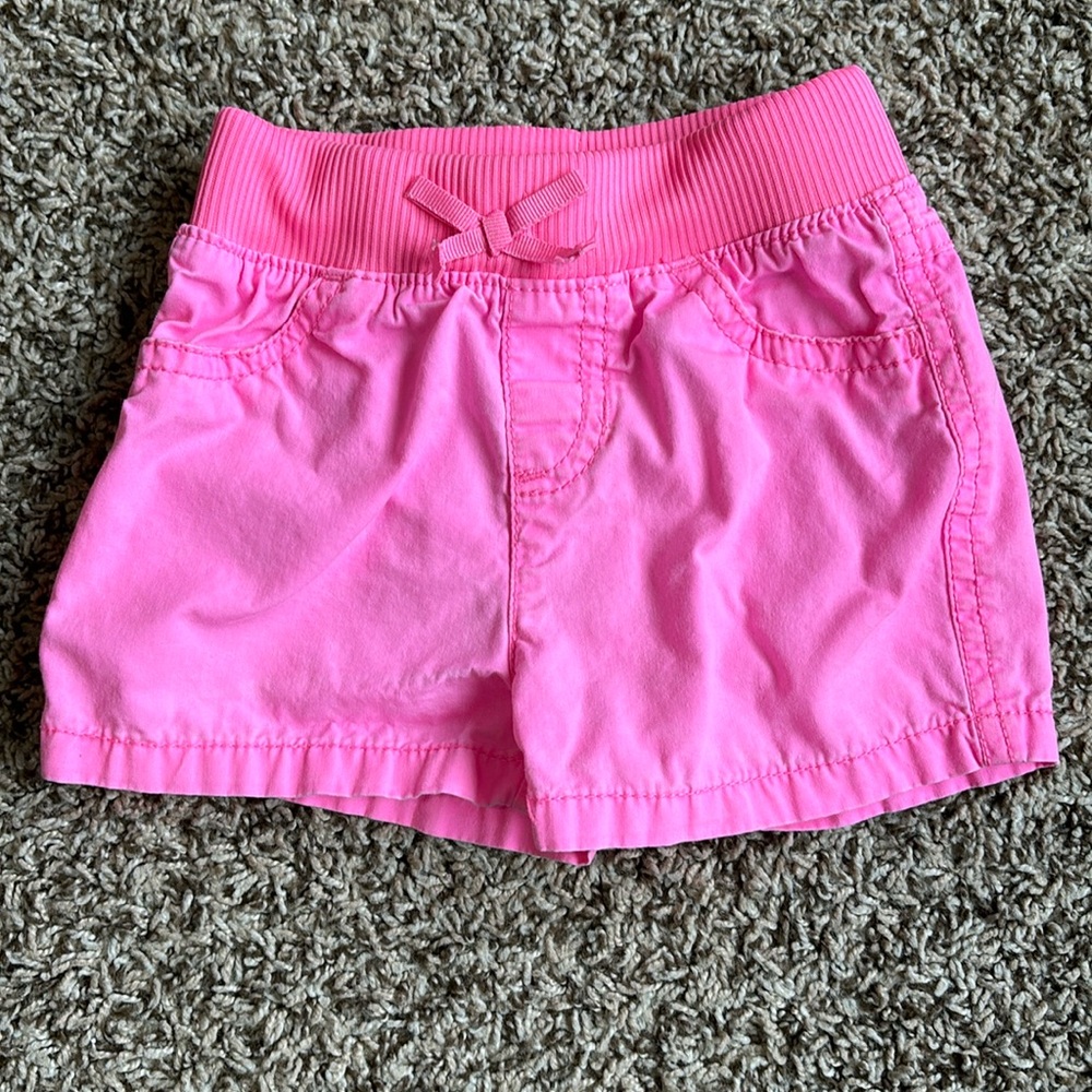 Jumping Beans Baby Girls Bright Pink Pull On Shorts, size 12 months